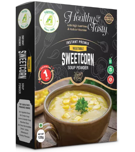 Natural Instant Sweet Corn Soup Premix Powder | High Protein | Ready in 1 Minute | No Preservatives
